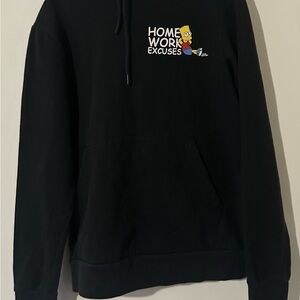 Black Hoodie with Bart Simpson Graphic